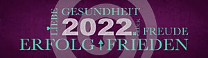 NEUJAHR 2022 GlÃÂ¼ckwÃÂ¼nsche GruÃÅ¸karte Hintergrund Banner Panorama - Pinke abstrakte Textur mit WÃÂ¼nsche